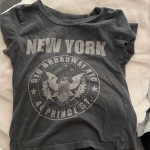Brandy Melville Grey New York Graphic Crop Tee